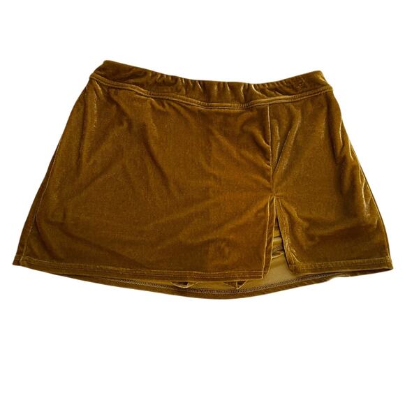 Urban Outfitters Boho Y2K Style Micro Mini Bronze Velvet Skort Size Medium - Picture 1 of 12